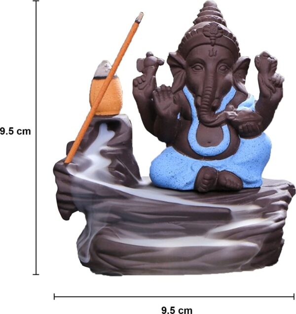 Handcrafted Lord Ganesha Smoke Backflow Cone Showpiece. - Image 4