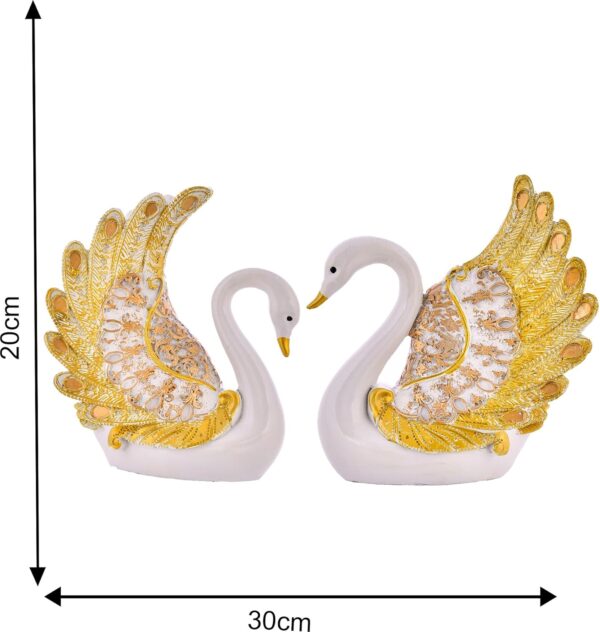 Swan Pair Feather Design Showpiece. - Image 4