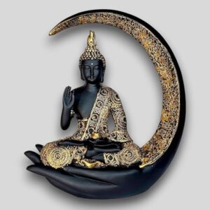 Big Meditating Moon Buddha Statue Showpiece for Home Decor