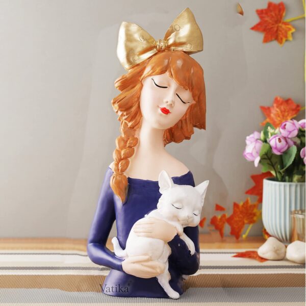 Bowknot-Lady-with-Cat-Showpiece-Statue-Collectibles-Figurines-for-Home-Decor.