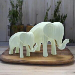 Decorative-White-Elephant-Figurine-Set