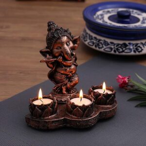 Ganesha-Idol-Playing-Bansuri-with-Tealight-Candle-Holder.