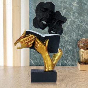 Polyresin-Handicrafted-Book-Reading-Modern-Art-Face-Sculpture-Item-Fantasy-Figurine-Antique-Colour-Showpiece-For-Home-Decor.