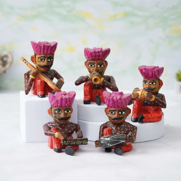 Rajasthani Musician Set: Authentic Handcrafted Ensemble for Cultural Delight