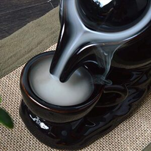 Kettle Design Dropping Smoke Backflow Fountain Cone Incense Holder Showpiece