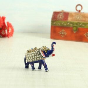 Aluminium Metal Elephant Trunk Up Home Decor Showpiece