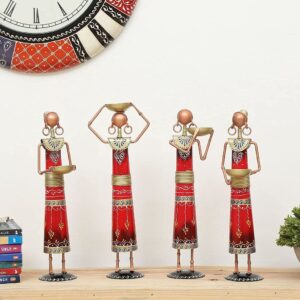 Metal Wrought Iron Tribal Lady Worker showpieces