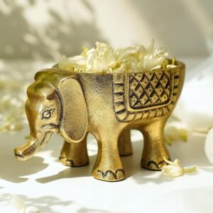 Elephant for Good Luck | Statue for Home Decor Tabletop Living Room Office | Candle Holder Gift Showpiece