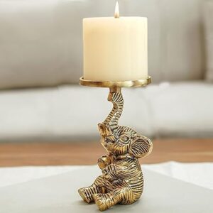 Aluminium Elephant Pillar Candle Holder for Home Decor
