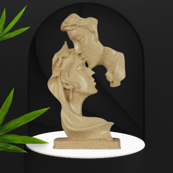 Human Face Couple Sculptures Showpieces Based on Modern Theme Abstract Design Art Figurines for Home Decor Living Room Decorative Display - Image 2