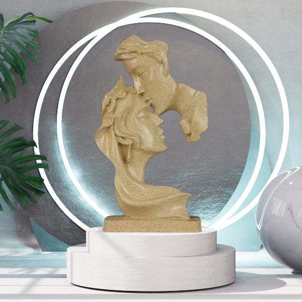 Human Face Couple Sculptures Showpieces Based on Modern Theme Abstract Design Art Figurines for Home Decor Living Room Decorative Display - Image 3