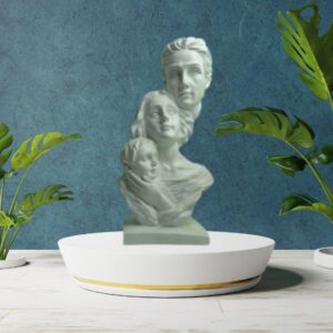 Polyresin Statue Family of 3, for Home Décor and Gifting, Showpice White